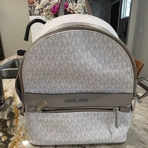 Michael Kors Light Gray Monogram Backpack